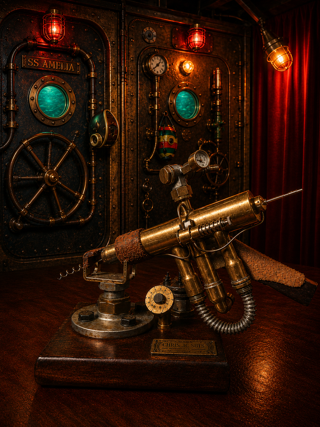 Steam punk ray gun bottle opener